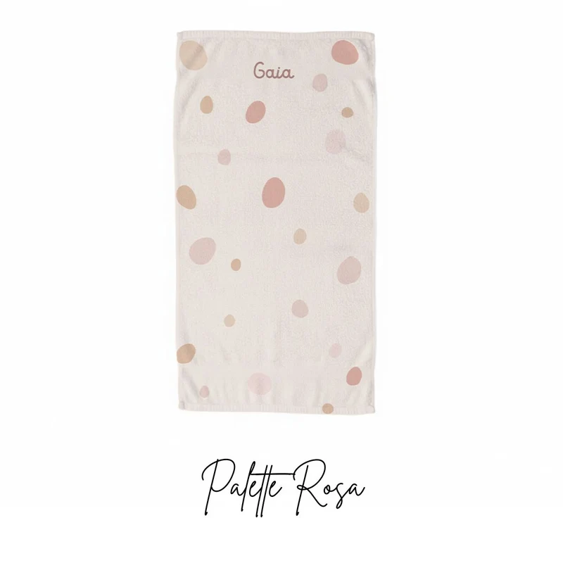 Serviette de plage à pois personnalisable - Plusieurs couleurs disponibles