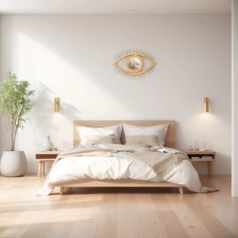 Miroir Œil en Rotin - Décoration Murale Bohème et Tendance
