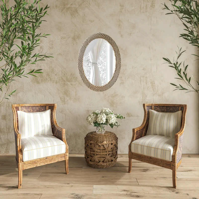 Miroir Rotin Ovale - Design Naturel et Bohème