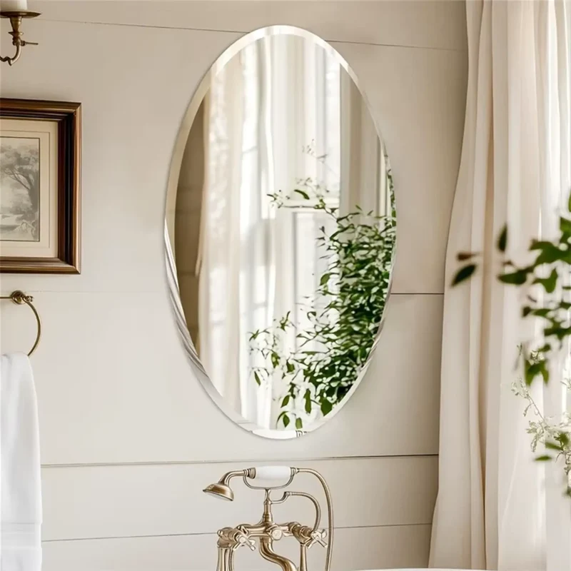 Miroir 80x60 Ovale : Sans Cadre, Verre Sans Cuivre