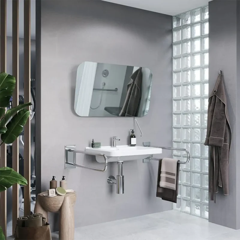 Miroir Basculant Salle de Bain : PMR 100x70, Sans LED