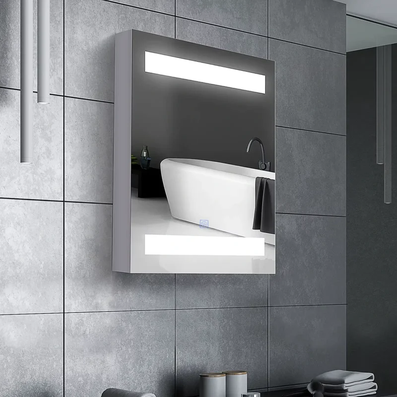 Miroir Armoire Salle de Bain Lumineux : 50x60 Tactile