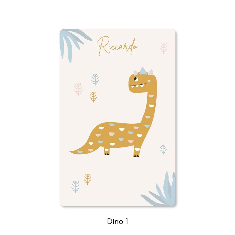 Tapis dinosaure pour enfants - Plusieurs couleurs et tailles disponibles - Prénom personnalisable