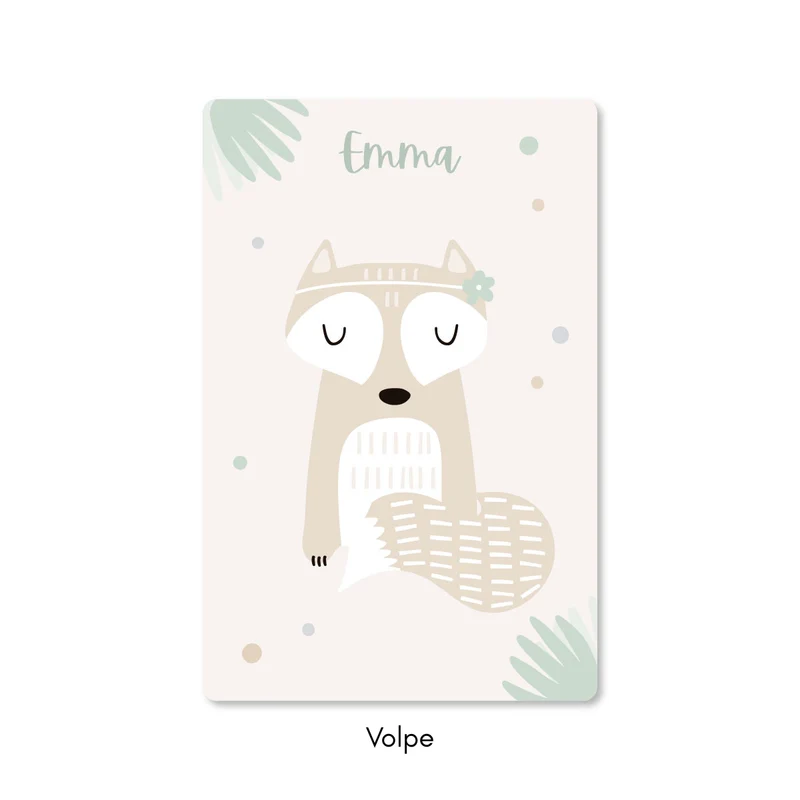 Tapis Animaux de la Forêt pour Enfants - Plusieurs Couleurs et Tailles Disponibles - Prénom Personnalisable