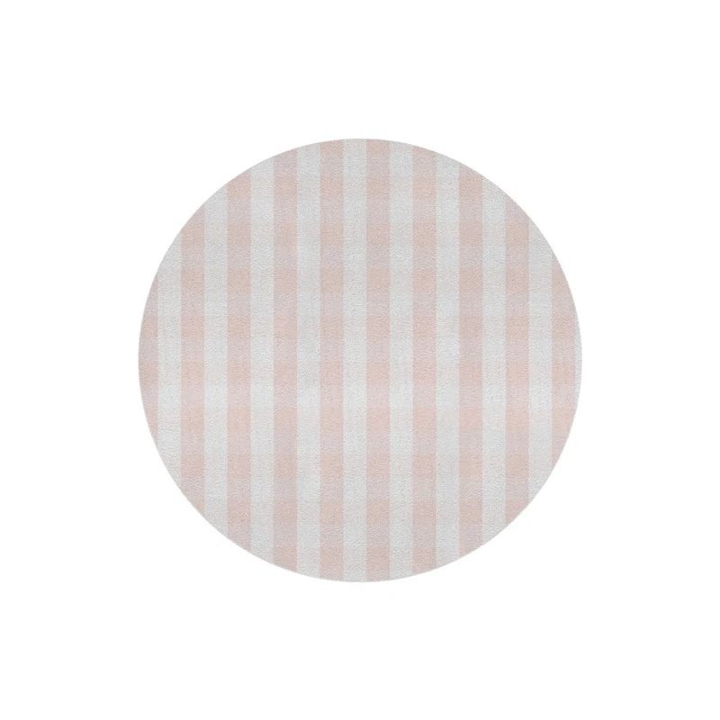 Tapis rond vichy pour enfants - Plusieurs couleurs disponibles