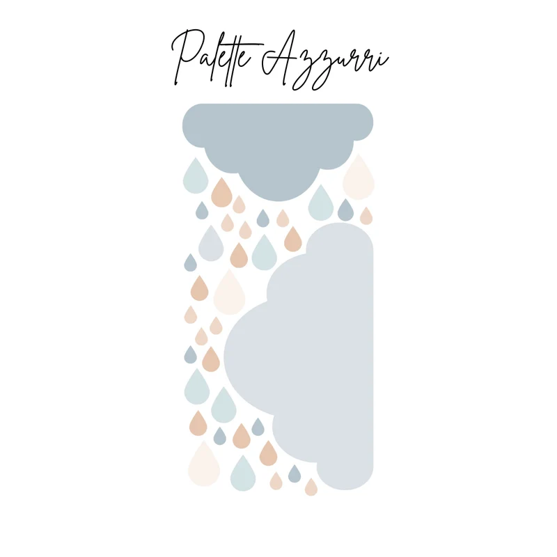 Autocollants Nuages ​​et Gouttes - Plusieurs couleurs disponibles