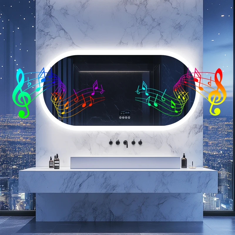 Miroir Salle de Bain Rétro Éclairé : 120x60, Bluetooth