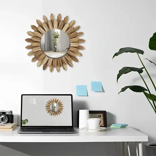Miroir Rond en Bois Flotté