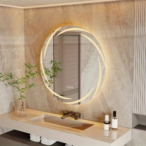 Miroir Rond 80 cm LED : Antibuée, Tactile 3 Teintes