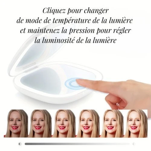 Miroir De Poche LED Grossissant 5x