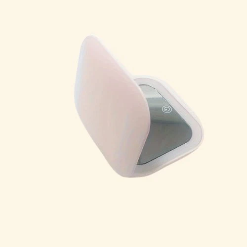 Miroir de Poche LED Rose Rectangulaire – Éclairage Ajustable