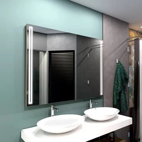 Miroir Salle de Bain 100x80 : AGC MIROX, LED, Antibuée