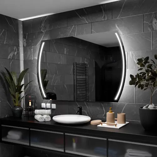 Miroir 140x70 cm : Grossissant x5, Météo et Anti-Buée
