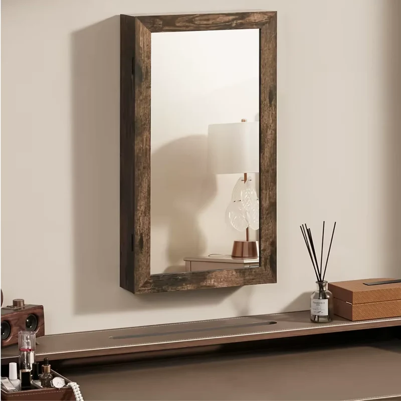 Armoire à Bijoux Miroir Mural – Bois ou Blanc au Design Pratique