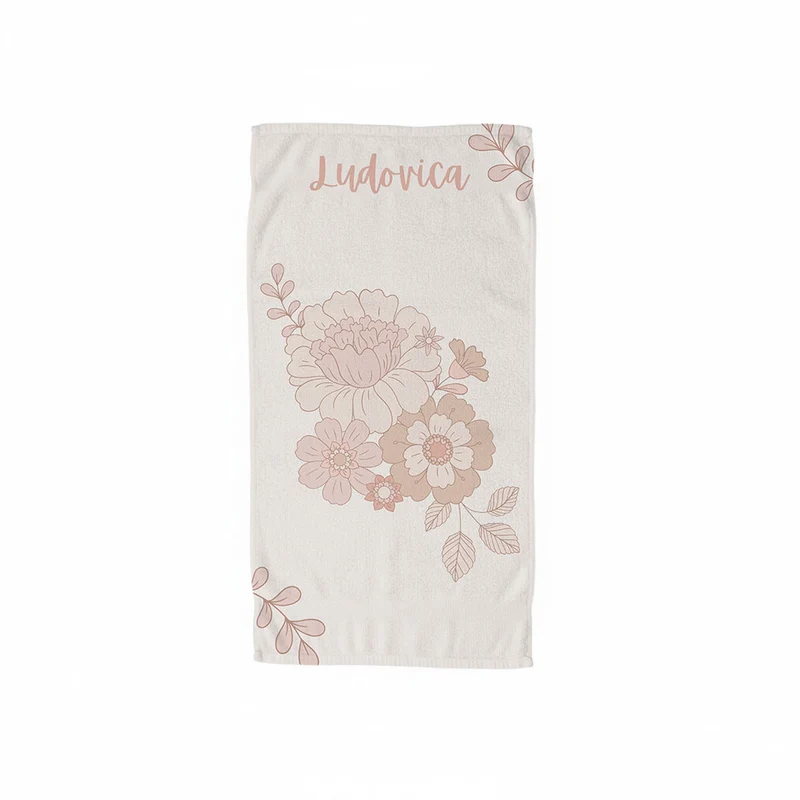Serviette de plage personnalisée à fleurs rétro - Plusieurs tailles disponibles