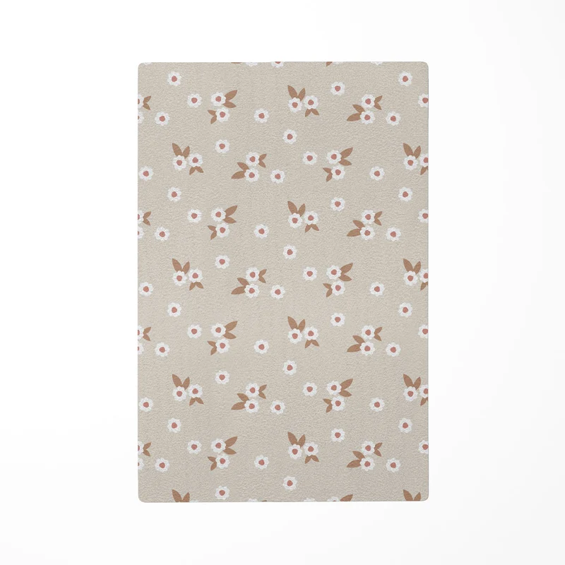 Tapis beige à motifs floraux pour chambre de fille - Plusieurs tailles disponibles