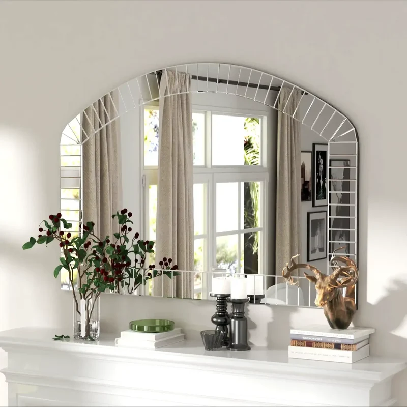 Décoration Miroir Mural Arqué - Un Design Unique pour Sublimer Votre Intérieur