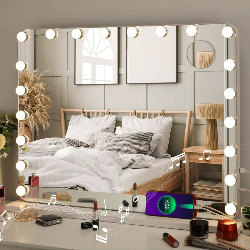Miroir Lumineux Maquillage Professionnel avec LED et Grossissement 10X