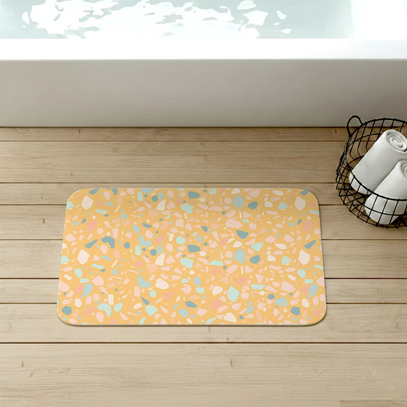 Tapis de bain antidérapant jaune pour terrasse - Plusieurs tailles disponibles