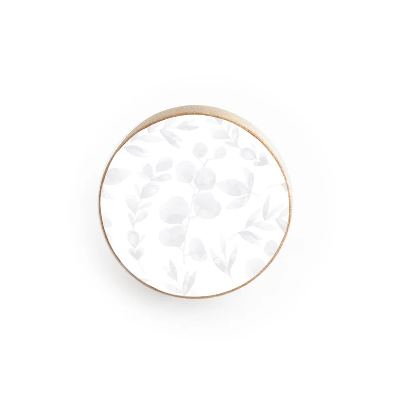 Poignée de porte en bois avec motif aquarelle en relief - Plusieurs couleurs disponibles