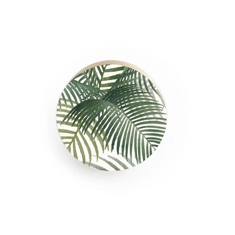Bouton En Bois Aquarelle Tropicale