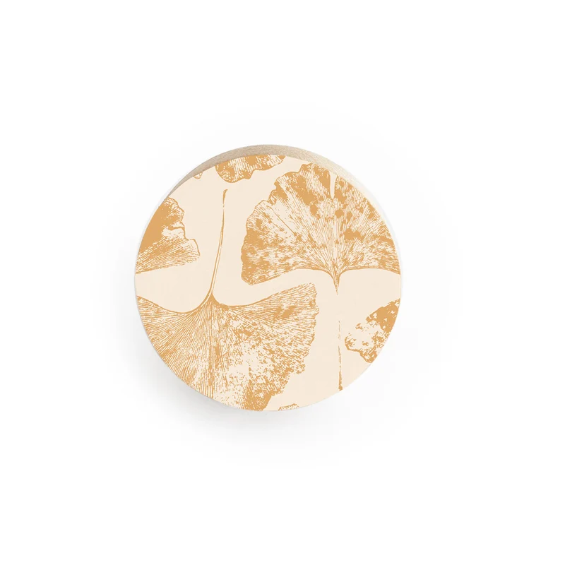 Bouton en bois feuille de Gingko - Plusieurs couleurs disponibles