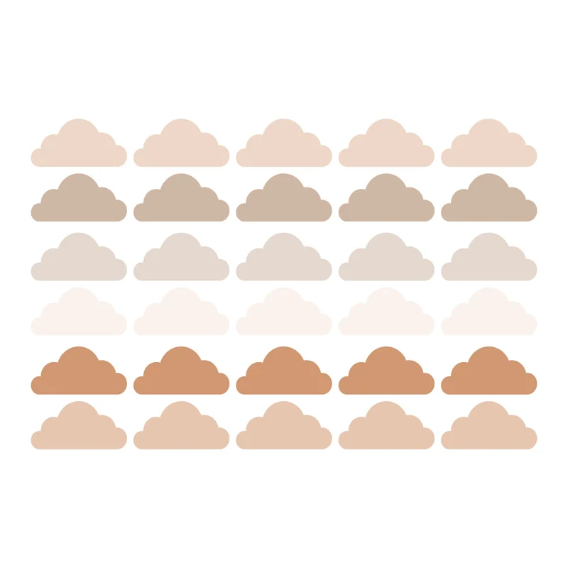 Autocollants nuage à palette neutre