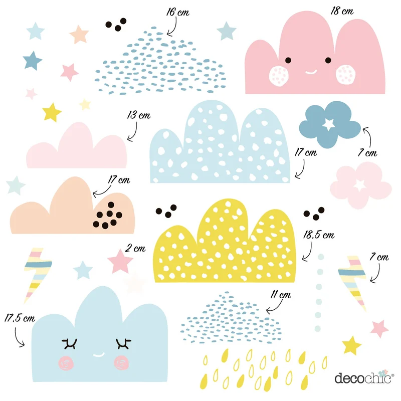 Autocollant de nuages ​​heureux