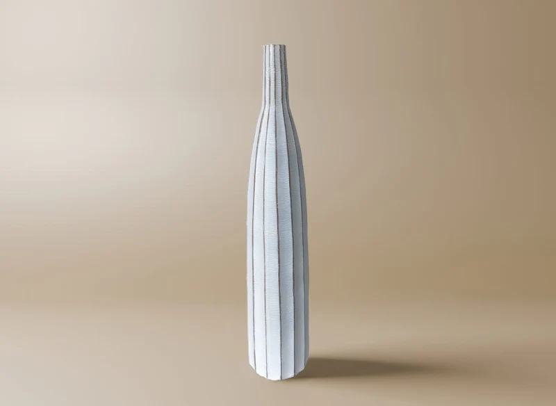 Vase soliflor en résine blanc H50 cm ORME