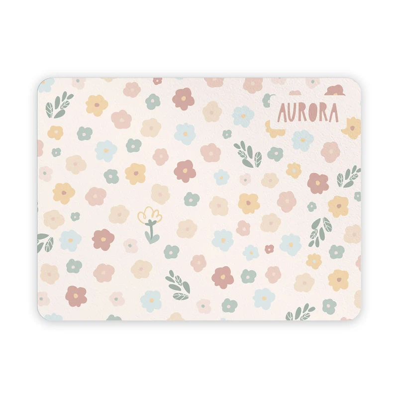 Set de table Happy Farm Flowers pour filles - Nom personnalisable