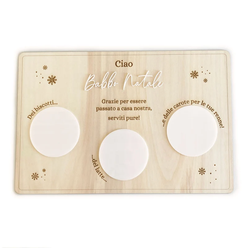 Plateau en bois pour le Père Noël