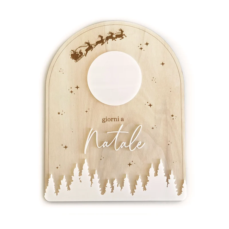 Compte à rebours en arche de bois jusqu'à Noël, inscriptible
