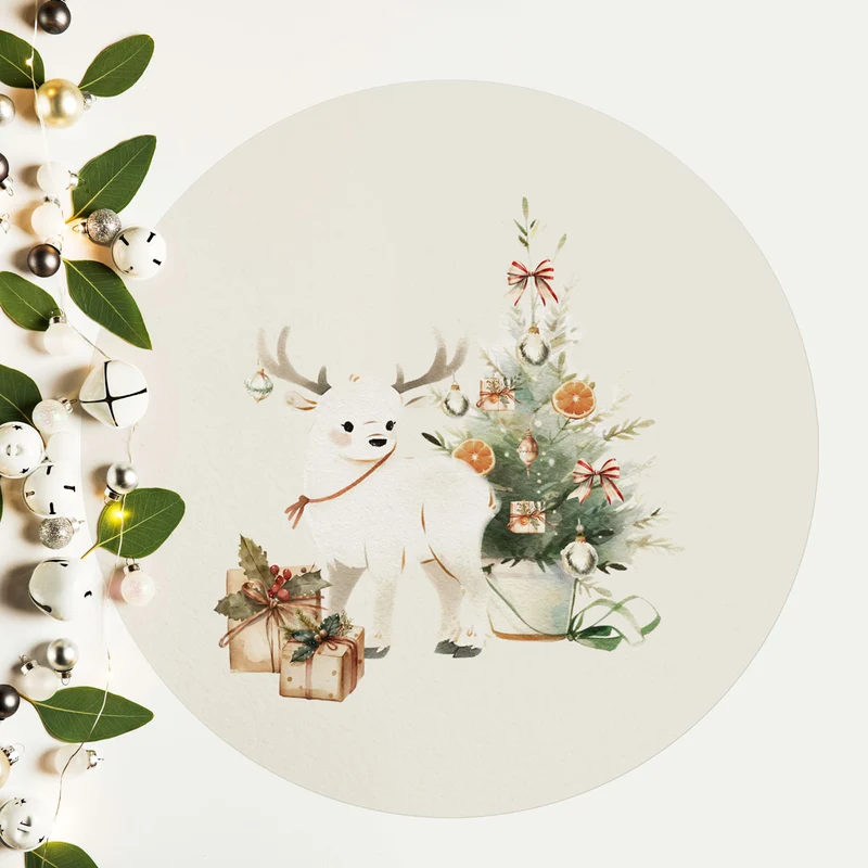 Set de table rond de Noël renne