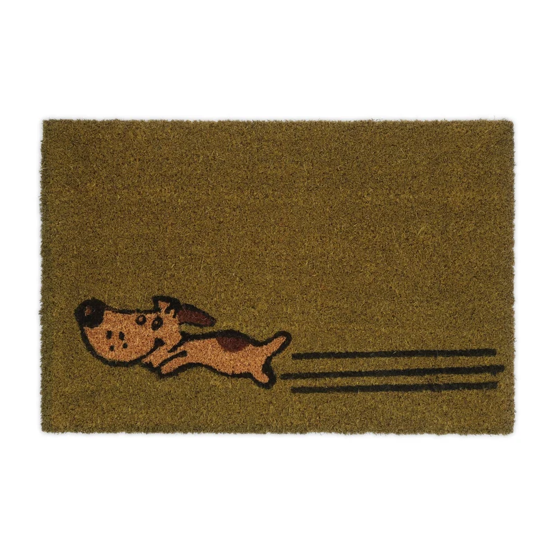 Paillasson décoratif chien intérieur extérieur antidérapant agréable ambiance 75 x 45 cm en coco marron 13_0011173
