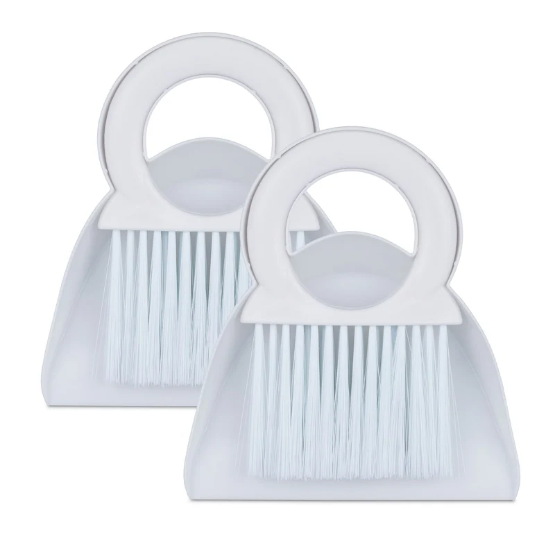 Lot de 2 ensembles brosse de table pratiques design moderne nettoyage cuisine 19 x 10 x 5 cm en plastique noir 13_0013789