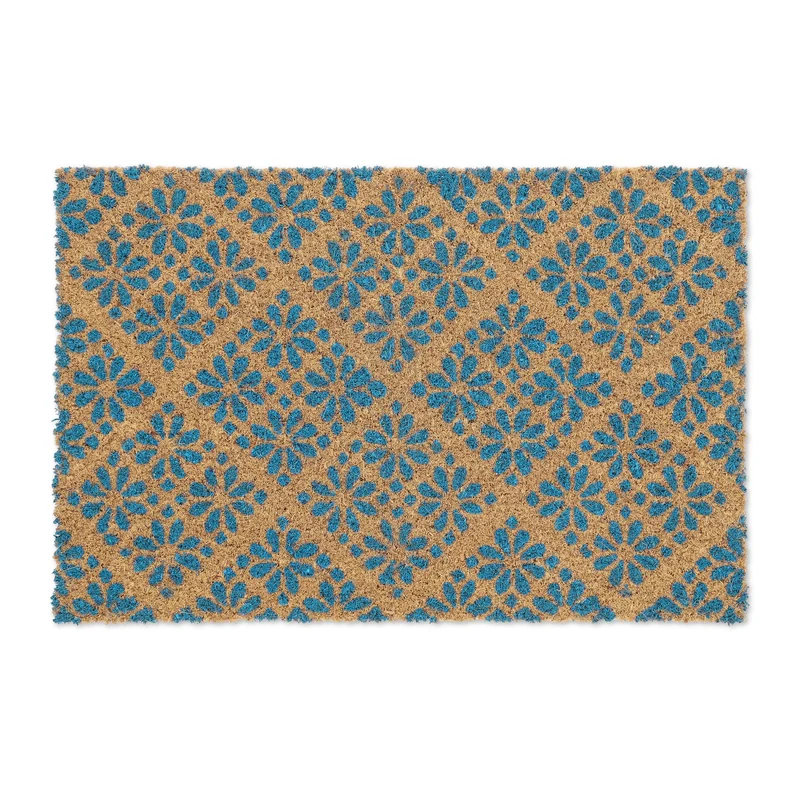 Paillasson décoratif antidérapant intérieur extérieur 60 x 40 cm en coco marron 13_0011387