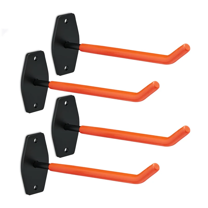 Lot de 4 supports muraux pour pneus de voiture stockage pratique garage 40 kg en acier noir 13_0013847