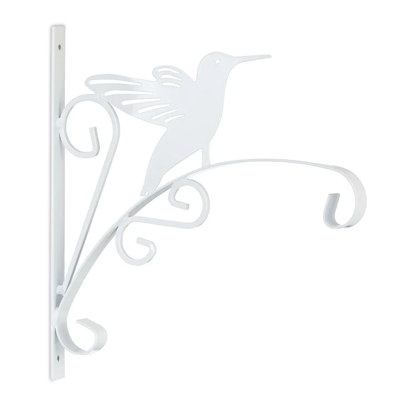 Lot de 2 crochets de suspension décoratifs jardin terrasse 30 x 5 x 12 cm en fer blanc 13_0012250