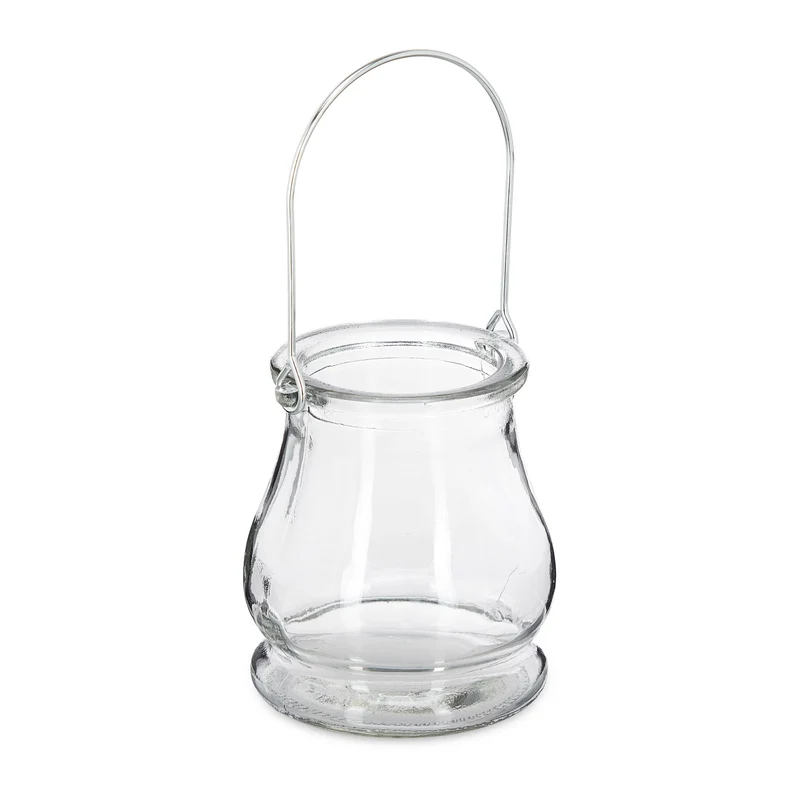 Lot de 12 photophores décoratifs pour jardin fête intérieur extérieur 10 x 8,5 cm en verre transparent 13_0011597
