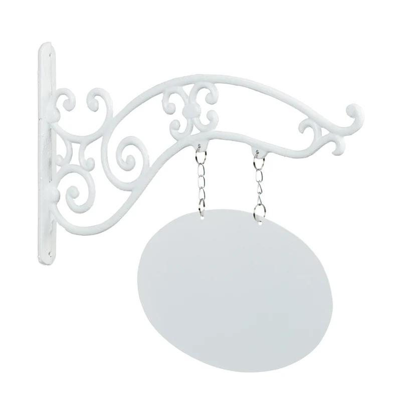 Enseigne murale à personnaliser design vintage 30 x 20 cm ambiance nostalgique en fonte de fer blanche 13_0013389