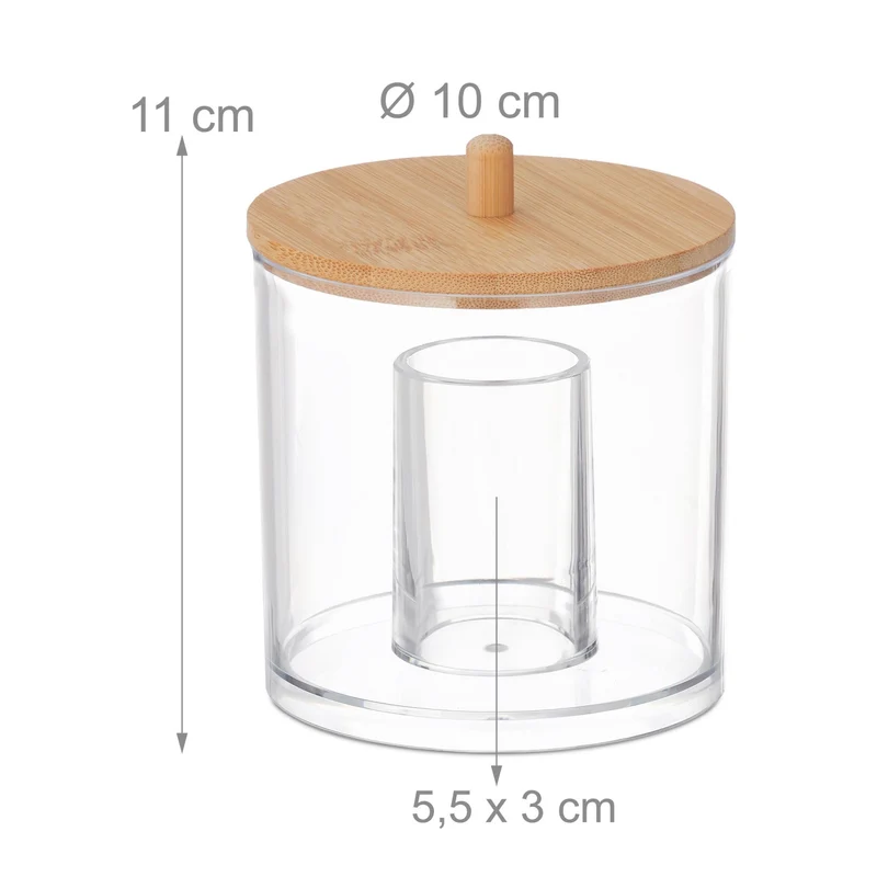 Organiseur de rangement transparent salle de bain 15 x 10 x 10 cm design intemporel en plastique blanc 13_0013123