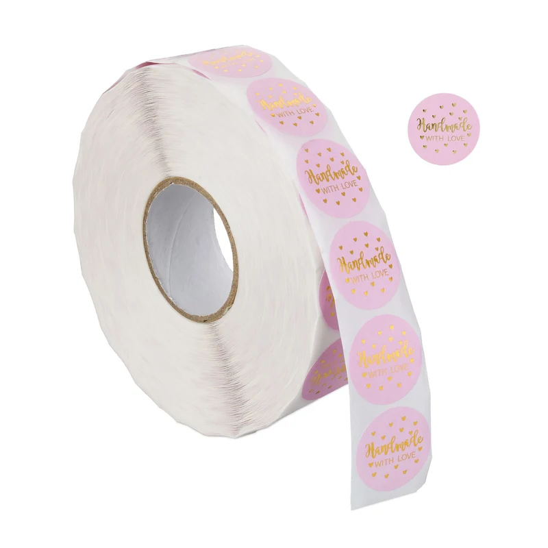 Rouleau d'étiquettes décoratives 2500 pièces pratiques pour cadeaux et enveloppes en papier doré 13_0015128