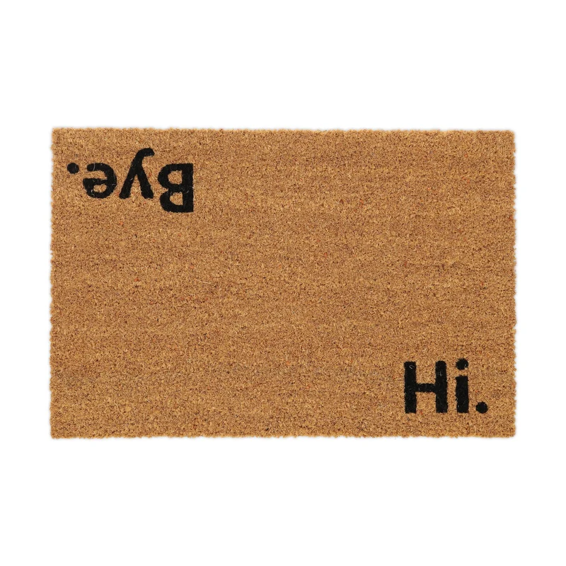 Paillasson décoratif antidérapant utilisation intérieure et extérieure 75 x 45 cm en fibres de coco marron 13_0015612