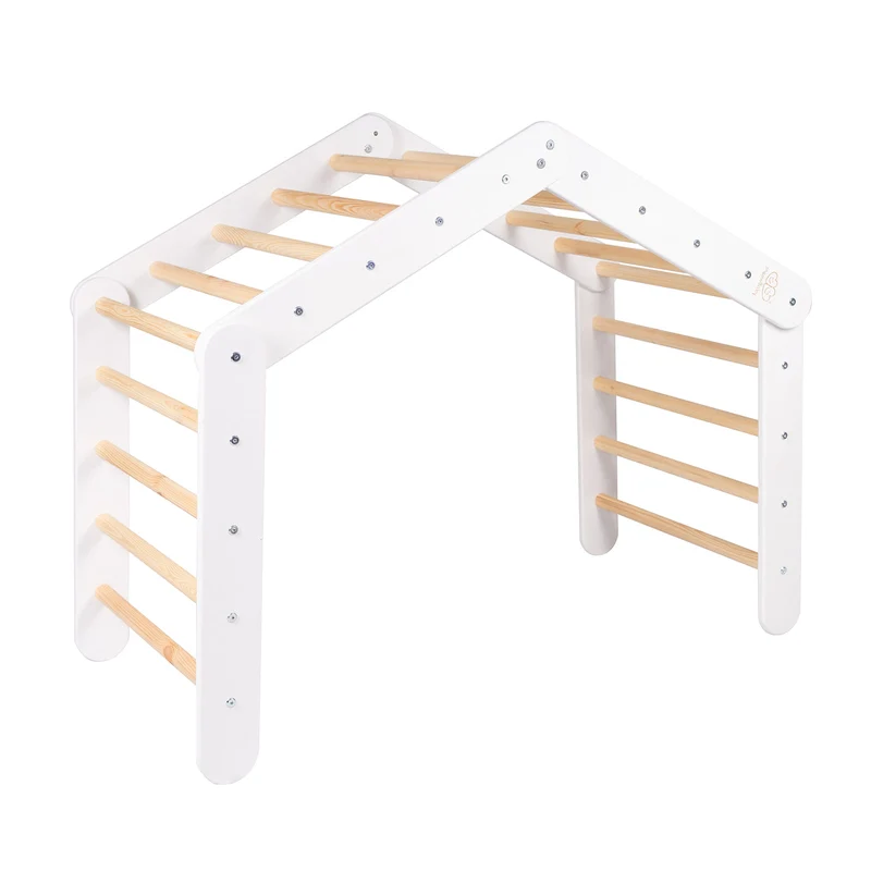 Pikler Triangle Large pour enfant blanc et bois MeowBaby