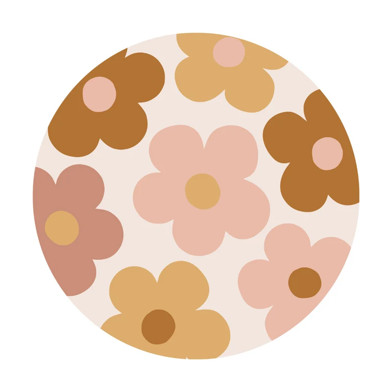 Tapis rond en vinyle Groovy Daisy