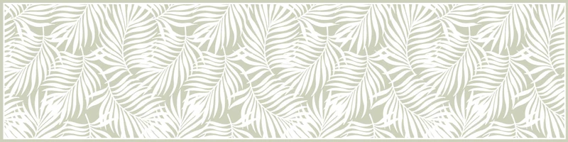Tapis Vinyle 50x200 Feuilles Tropicales Sauge Claire
