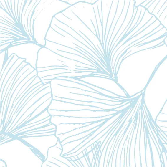 50x100 cm Vinyle Ginkgo Bleu