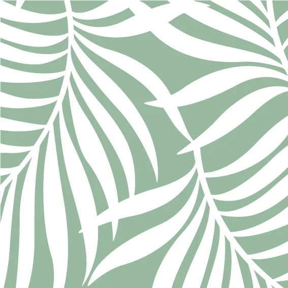 48x104cm Tissu Feuilles Tropicales Sauge