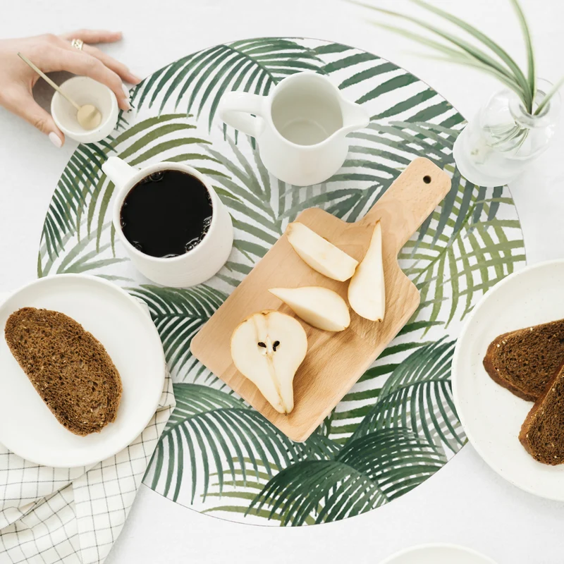 Sets de table pour petit-déjeuner aquarelle tropicale