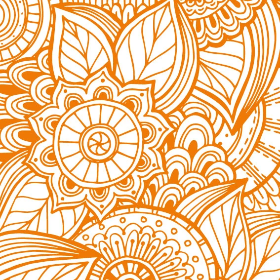 44x97,5 cm Vinyle Boho chic Orange
